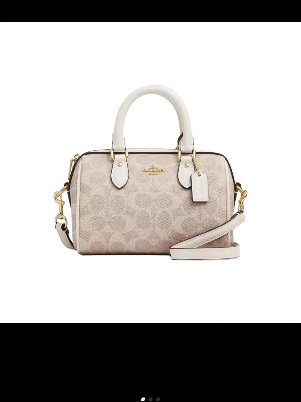 Coach Mini Satchel in Blush Pink and White Trim
